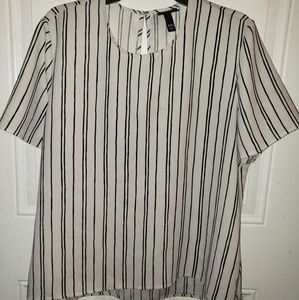 WHO WHAT WEAR Plus Size Striped Blouse